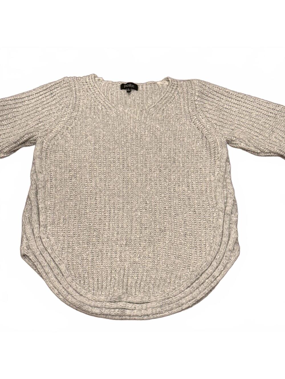 Papillon light gray crewneck sweater tunic size XL